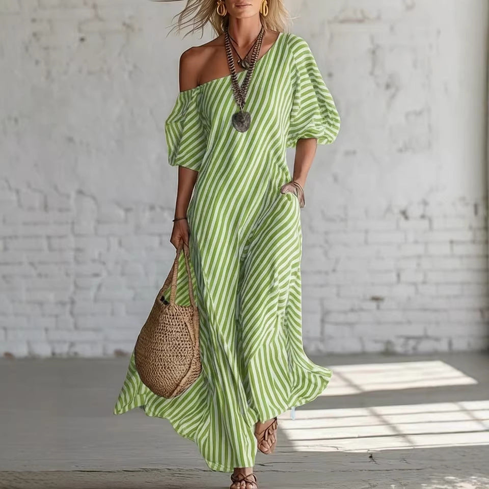 ATHLIFY amalfi stripes long dress