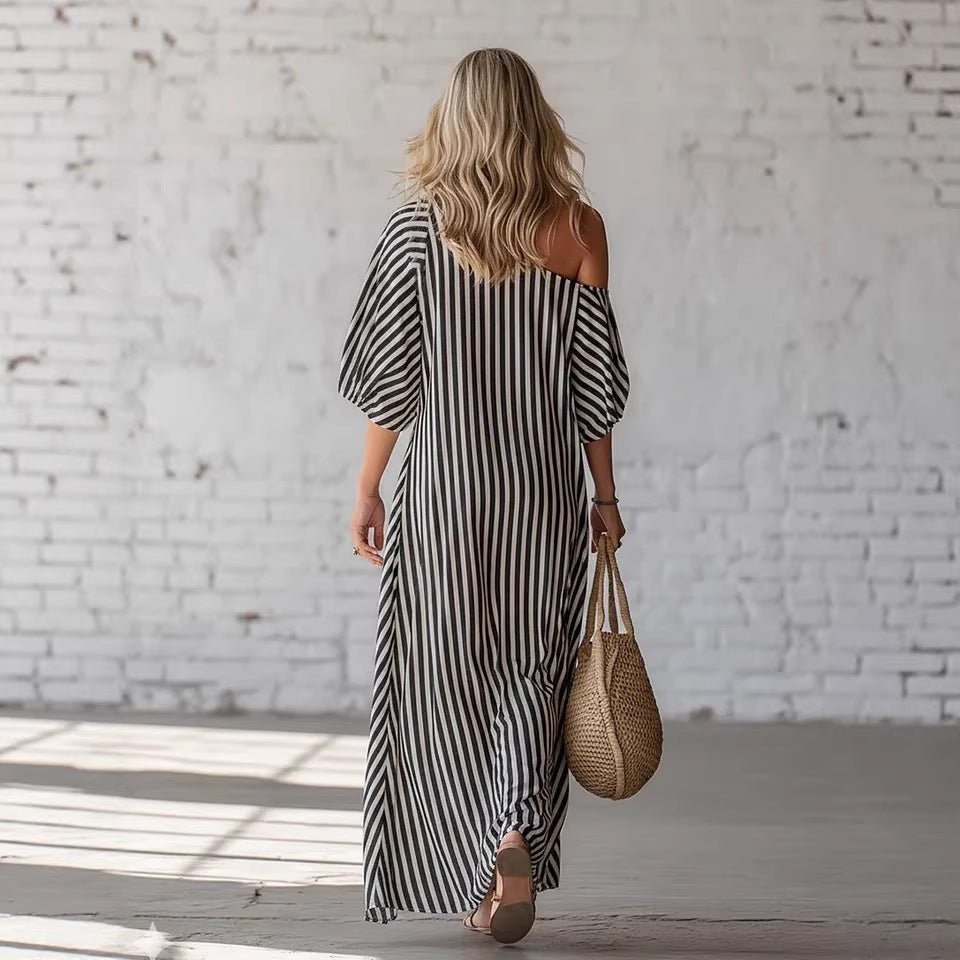 ATHLIFY amalfi stripes long dress