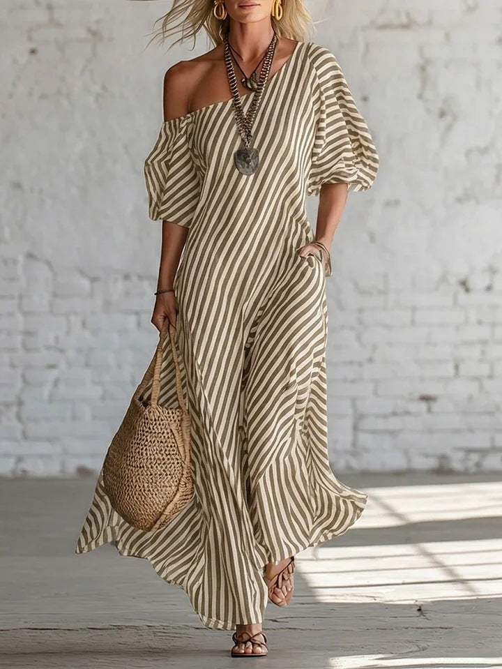ATHLIFY amalfi stripes long dress