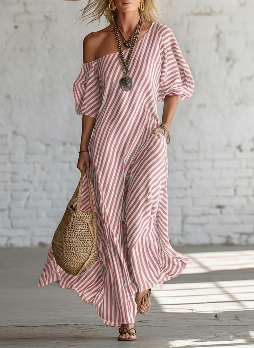 ATHLIFY amalfi stripes long dress