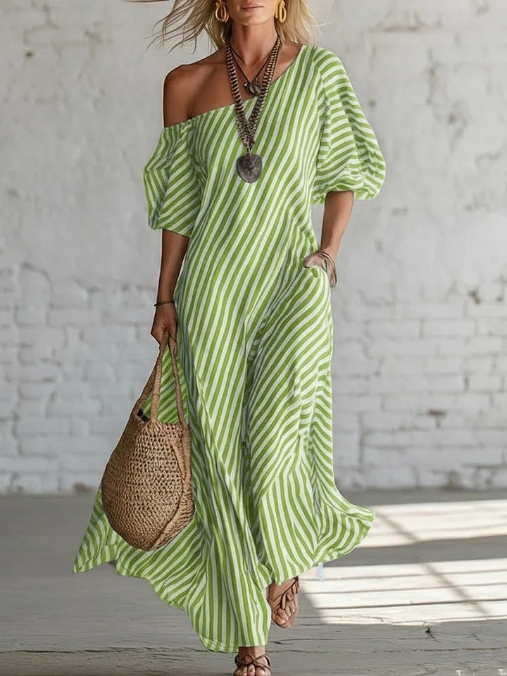 ATHLIFY amalfi stripes long dress